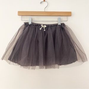 ZARA NWOT Charcoal Gray Elastic Waist Tulle Skirt